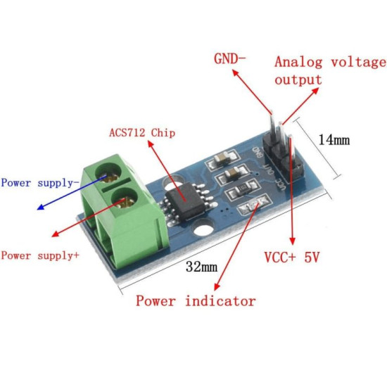30A Range Current Sensor Module ACS712